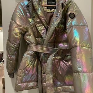 Noize Bonita Mid-Length Puffer vegan metallic in large